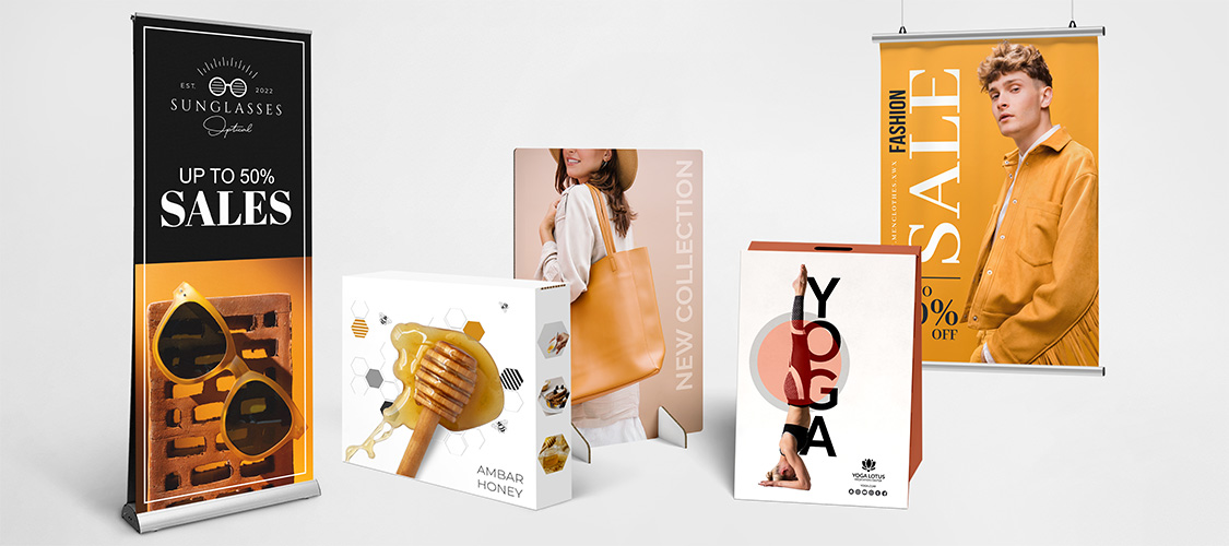 Expositores publicitários personalizados para feiras, eventos e pontos de venda
