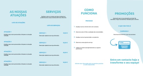 Layout Serviço de limpeza Interior