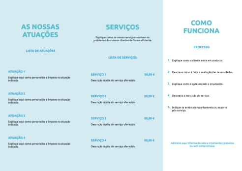 Layout Serviço de limpeza Interior