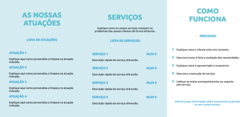 Layout Serviço de limpeza Interior