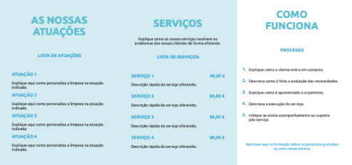 Layout Serviço de limpeza Interior