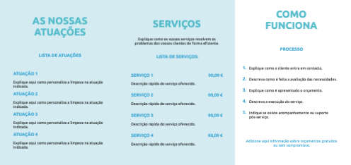 Layout Serviço de limpeza Interior