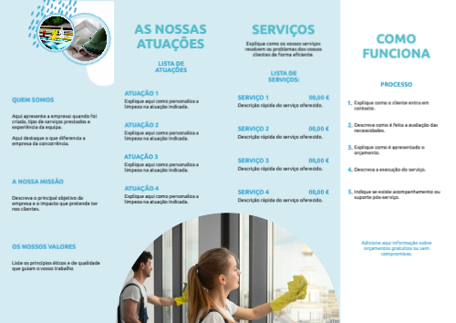 Layout Serviço de limpeza Interior