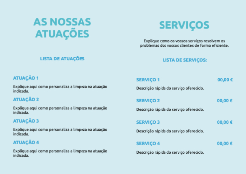 Layout Serviço de limpeza Interior