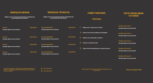 Layout Serviços de manutenção Interior