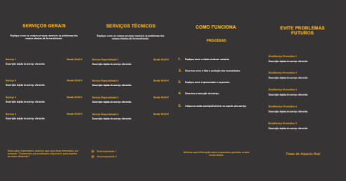 Layout Serviços de manutenção Interior