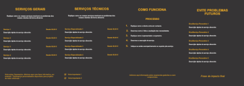 Layout Serviços de manutenção Interior