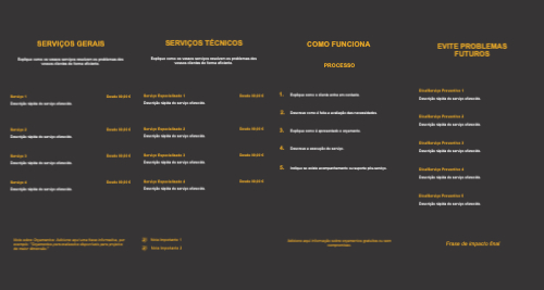 Layout Serviços de manutenção Interior