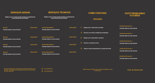 Layout Serviços de manutenção Interior