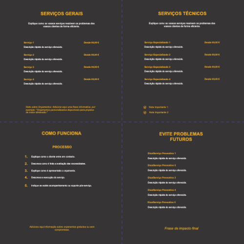 Layout Serviços de manutenção Interior