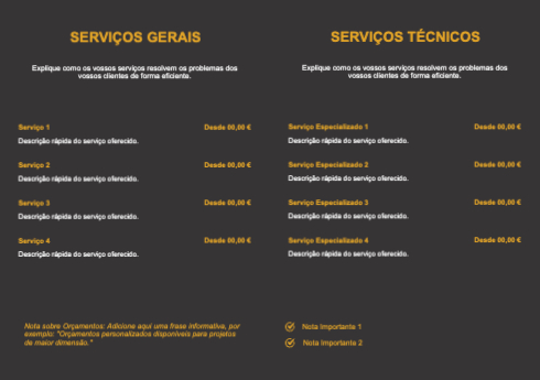 Layout Serviços de manutenção Interior