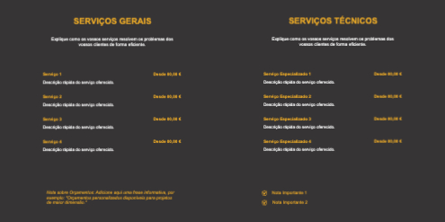 Layout Serviços de manutenção Interior