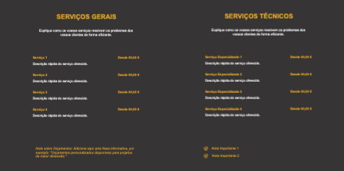 Layout Serviços de manutenção Interior