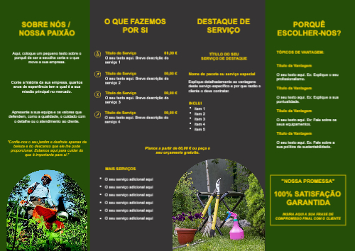 Layout Serviços de jardinagem Interior