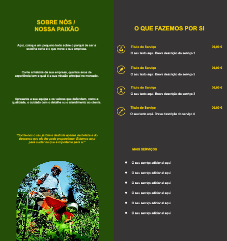Layout Serviços de jardinagem Interior