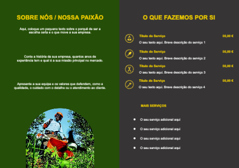 Layout Serviços de jardinagem Interior