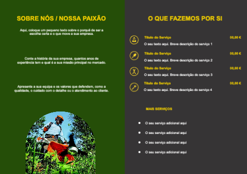 Layout Serviços de jardinagem Interior