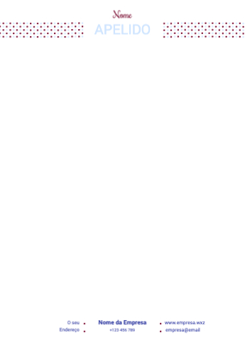 Layout com informação pessoal