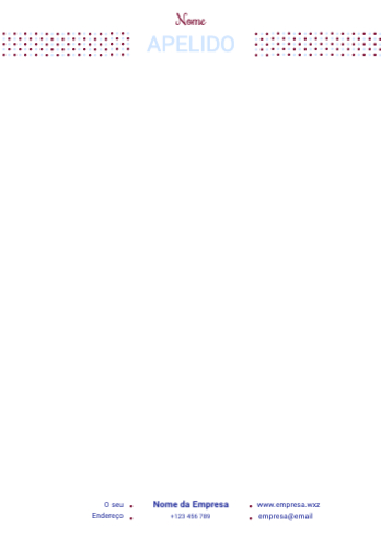 Layout com informação pessoal