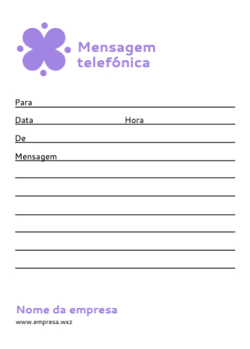 Mensagem Telefónica Frente