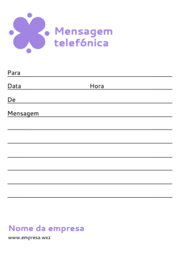 Mensagem Telefónica Frente