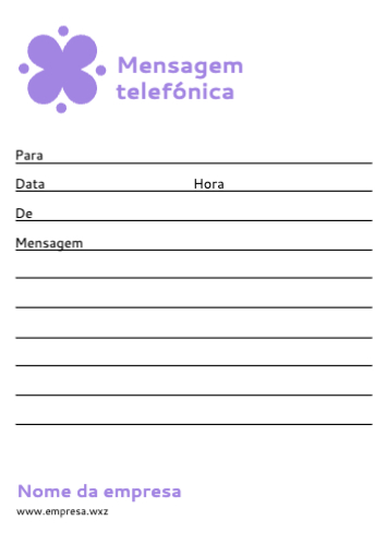 Mensagem Telefónica Frente