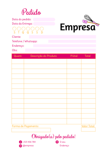 Pedido de encomenda Frente