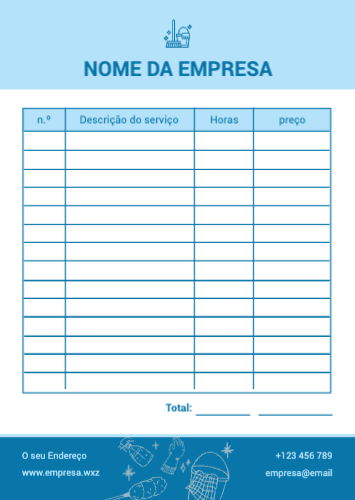 Serviços de limpeza Frente