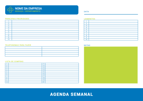 Plano Semanal- Serviços Frente