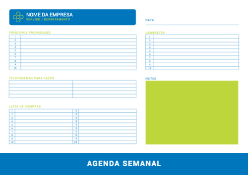 Plano Semanal- Serviços Frente
