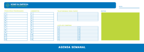 Plano Semanal- Serviços Frente