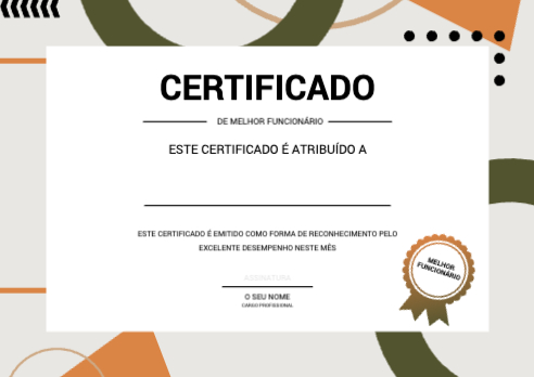 Certificado de Melhor Funcionário