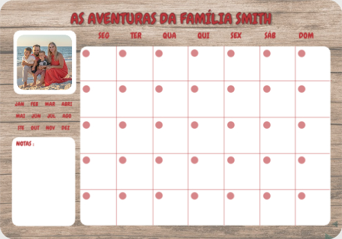 Calendário Familiar - Horizontal Frente
