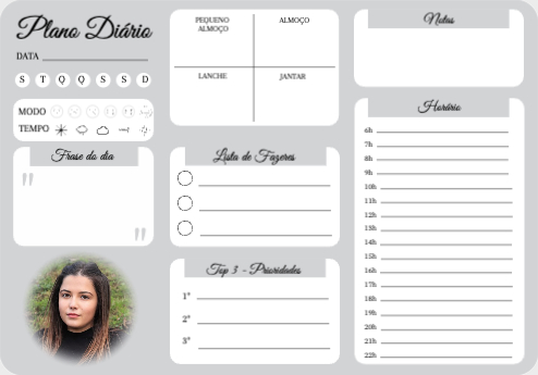 Plano Diário - Horizontal Frente