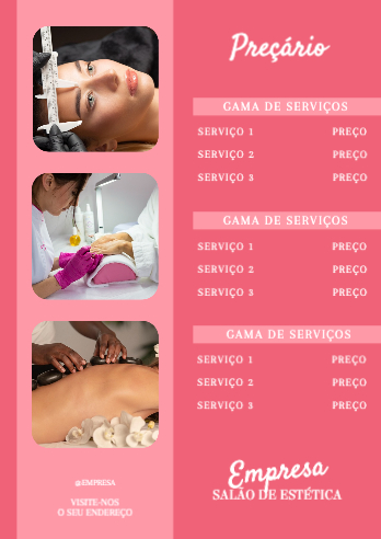 Serviço de Estética Verso