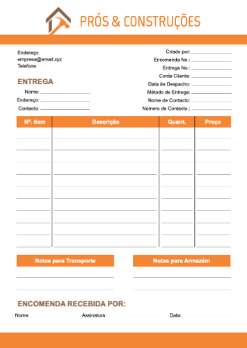 Fatura Empresa Construção Frente