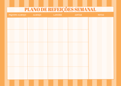 Plano de refeições semanal Frente