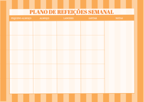 Plano de refeições semanal Frente