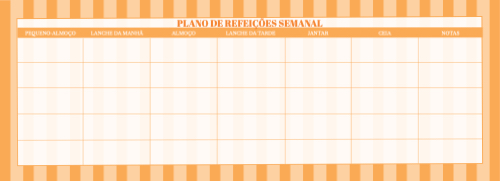 Plano de refeições semanal Frente