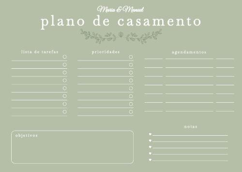 Planeamento de Casamento Frente