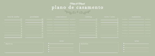 Planeamento de Casamento Frente