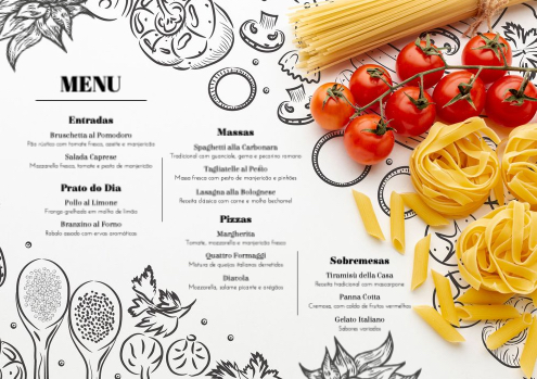 Restaurante Italiano com Menu Frente
