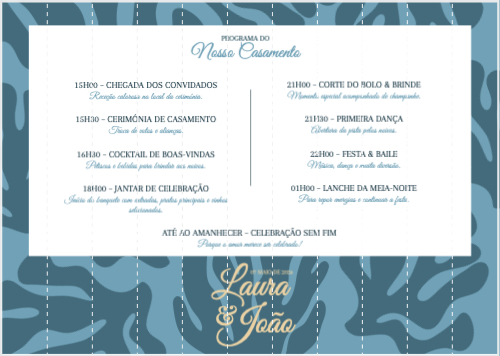 Casamento com Programa Verso