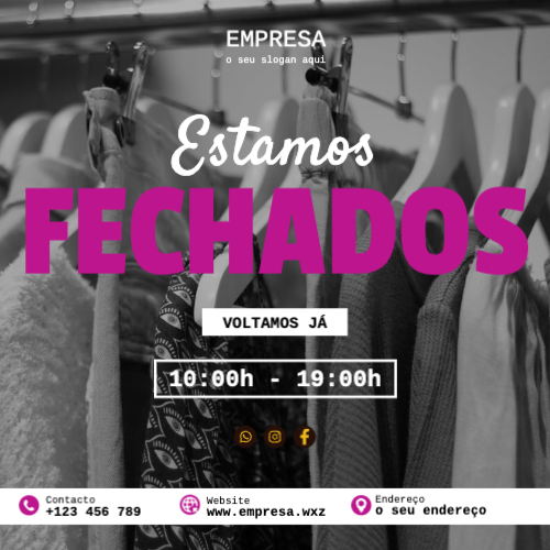 Layout Aberto/Fecho de loja Verso