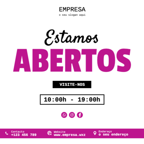 Layout Aberto/Fecho de loja Frente