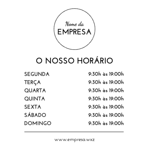 Layout simples com horário Frente