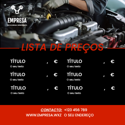 layout para Oficina e Mecânica Frente