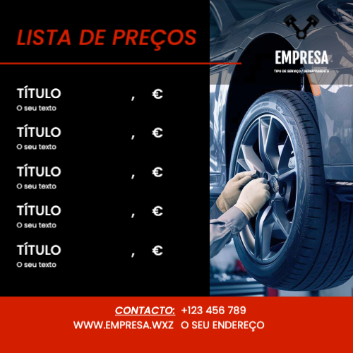 layout para Oficina e Mecânica Verso