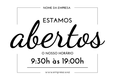 Layout simples com horário Verso