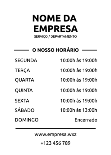 Layout simples com horário Frente